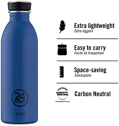 בקבוק מים סופר קל משקל קל | בקבוק נירוסטה לשימוש חוזר BPA בחינם | בקבוק עירוני | עיצוב איטלקי